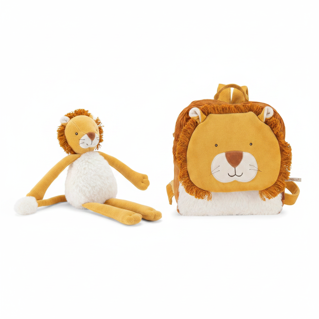 Set Regalo Battesimo – Peluche e Zaino Leone Mamba La Foresta Mawa Moulin Roty