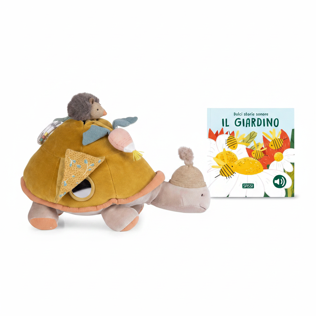Set Scoperta – Tartaruga Moulin Roty e Libro Il Giardino Sassi