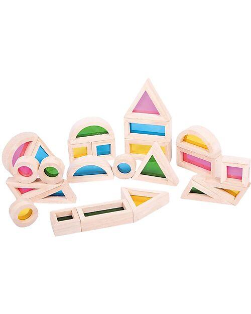 tickit-set-gioco-rainbow-blocks-24-blocchi-e-4-forme-in-legno-da-12-mesi-costruzioni-in-legno_559015 - Munakids