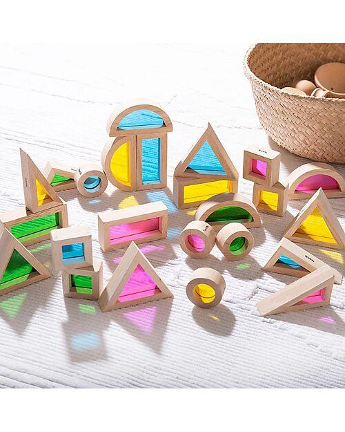 tickit-set-gioco-rainbow-blocks-24-blocchi-e-4-forme-in-legno-da-12-mesi-costruzioni-in-legno_559019 - Munakids