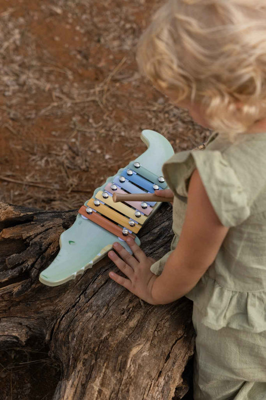 Xilofono Coccodrillo in Legno Little Dutch - Safari Friends 12+ Mesi
