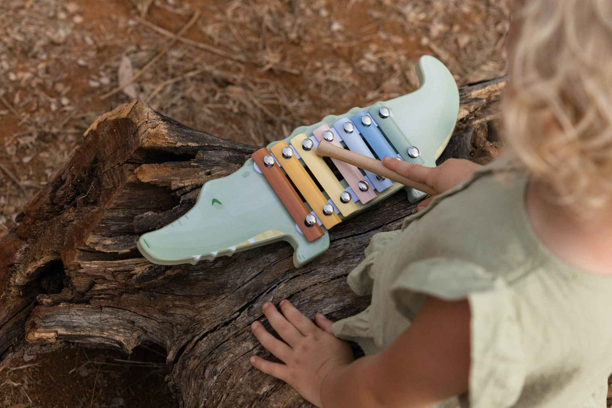 Xilofono Coccodrillo in Legno Little Dutch - Safari Friends 12+ Mesi